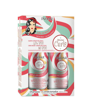 INOAR Divine Curls Duo Kit - līdzekļu komplekts cirtainiem viļņainiem matiem 2x250 ml