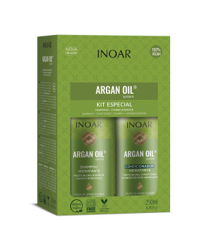 INOAR Argan Oil Duo Kit - intensīvi mitrinošais komplekts ar argana eļļu 2x250 ml
