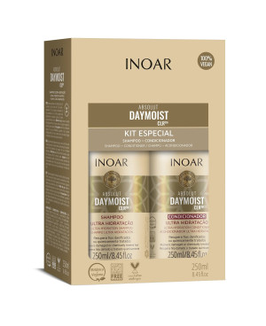INOAR Daymoist Duo Kit - līdzekļu komplekts ķīmiski bojātiem matiem 2x250 ml