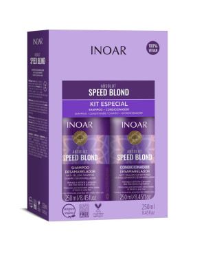 INOAR Speed Blond Duo komplekts - kopšanas līdzekļu komplekts gaišiem matiem 2x250 ml