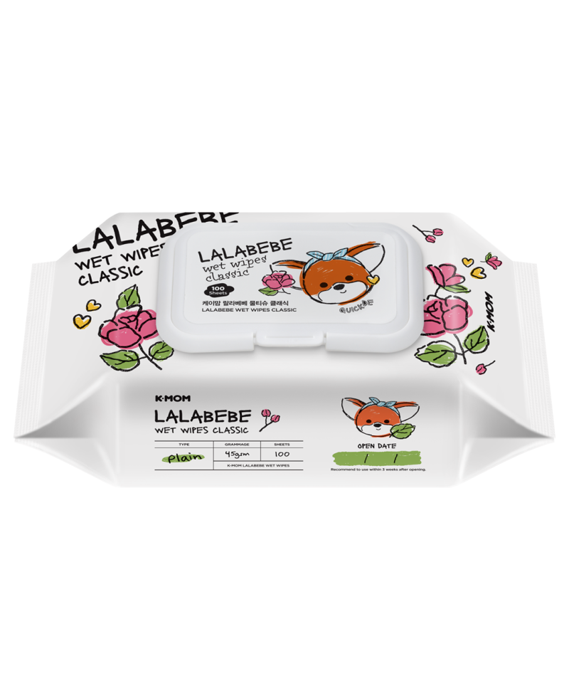 K-MOM Lalabebe organiskās mitrās salvetes CLASSIC (100 gab.)