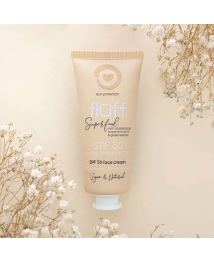 Fluff ādas toni koriģējošs SPF50 PA++++ krēms ar krāsu 50ml.