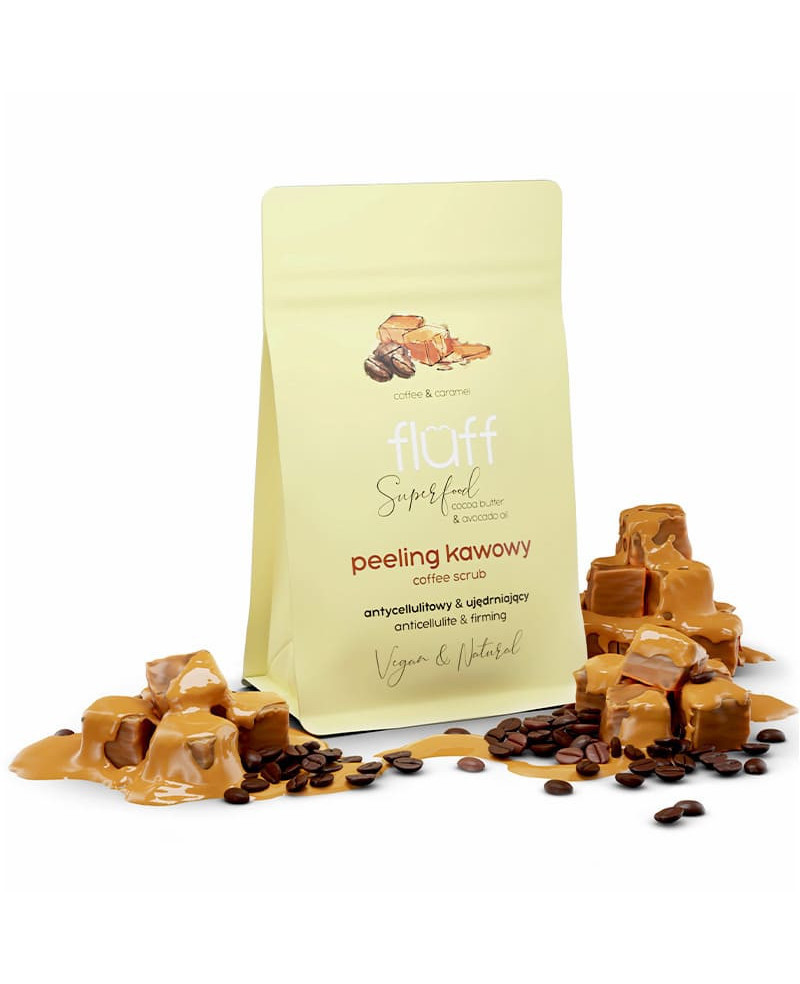 Fluff ķermeņa skrubis “kafija un karamele” 100g.