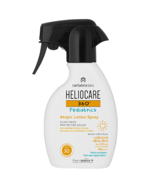 Cantabria Labs Heliocare 360 Pediatrics Izsmidzināms Aizsarglīdzeklis Atopiskai Bērnu un Zīdaiņu Ādai SPF50, 250ml.