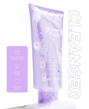 Glow hub purify&brighten beat the bacne ķermeņa mazgāšanas līdzeklis problemātiskai ādai 200ml