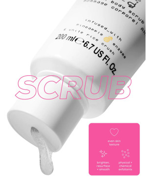 Glow hub go deep AHA ķermeņa skrubis 200ml
